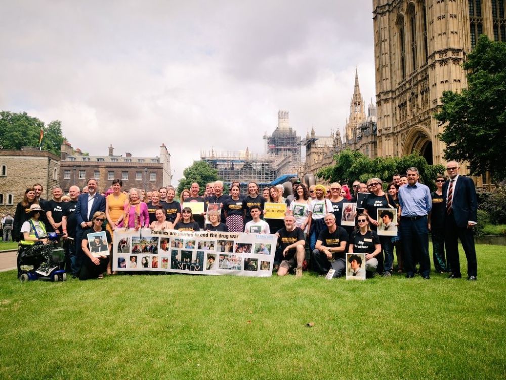 Lobbyists gather outside Parliament for the Anyone's Child Mass Lobby